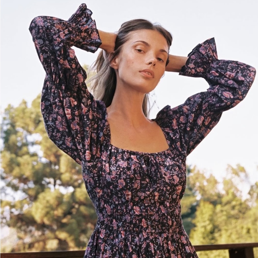 Christy Dawn Adelia Long Puff Sleeve Dress